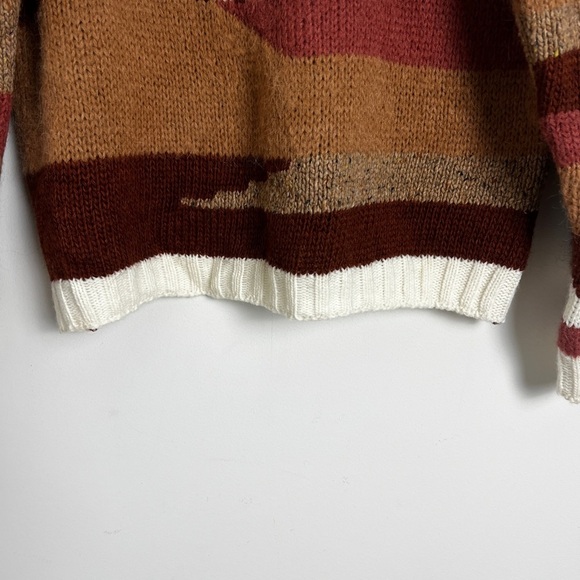Anthropologie Elsamanda Alpaca Wool Blend Warm Desert Tone Crewneck Sweater L - Picture 7 of 10